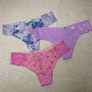 3 NWT Victorias Secret PINK seamless lace underwear